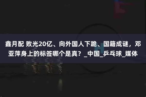 鑫月配 败光20亿、向外国人下跪、国籍成谜,邓亚萍身上的标签哪个是真?_中国_乒乓球_媒体