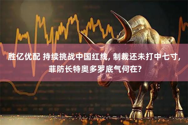 胜亿优配 持续挑战中国红线, 制裁还未打中七寸, 菲防长特奥多罗底气何在?